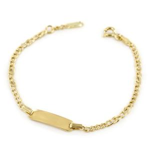 Bracciale da bambino in oro giallo 18 kt con targhetta 