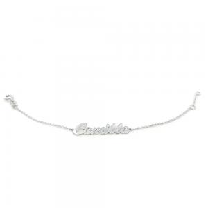 Bracciale da bambino personalizzato con nome in argento e diamante