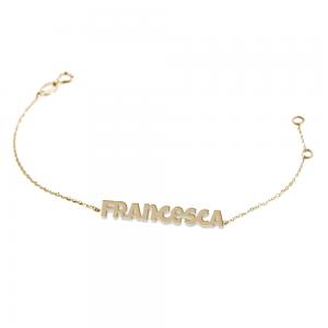 Bracciale da bambino personalizzato con nome in oro giallo - gallery