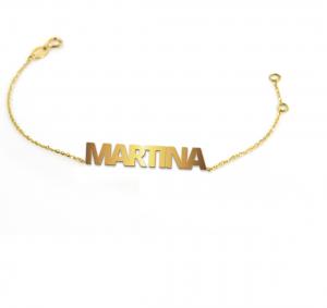 Bracciale da bambino personalizzato con nome in oro giallo - gallery