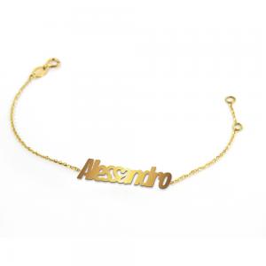 Bracciale da bambino personalizzato con nome in oro giallo