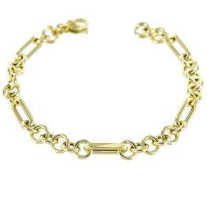 Bracciale da donna a catena fantasia in oro giallo - gallery