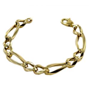 Bracciale da donna groumette alternata in oro 19 cm oreficeria aretina - gallery