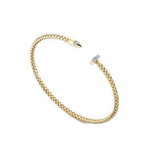 Bracciale da Donna in Argento dorato rigido con zirconi Marcello Pane  - gallery