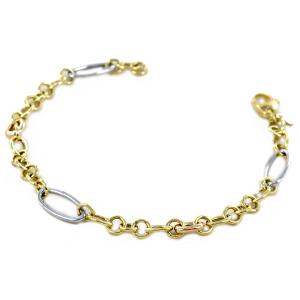 Bracciale da Donna in oro giallo bianco e rosa a catena alternata 