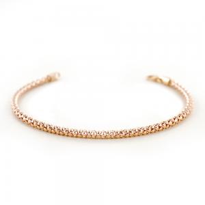 Bracciale da donna in oro rosa maglia chicco di riso sottile