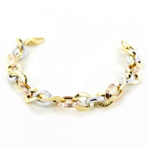 Bracciale da Donna in oro tricolore a anelli intrecciati - gallery