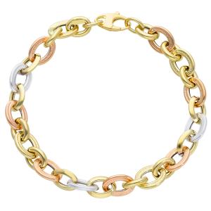 Bracciale da Donna in oro tricolore a anelli intrecciati