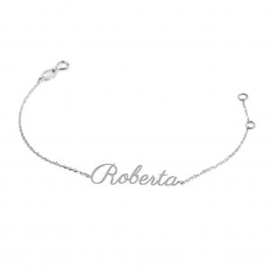 Bracciale da ragazza personalizzato con nome in oro bianco