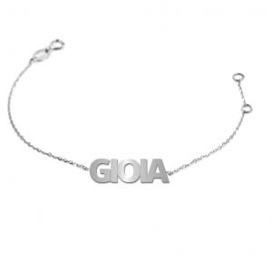 Bracciale da ragazza personalizzato con nome in oro bianco