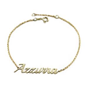 Bracciale da ragazza personalizzato con nome in oro giallo - gallery