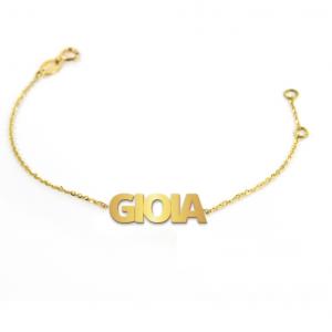 Bracciale da ragazza personalizzato con nome in oro giallo