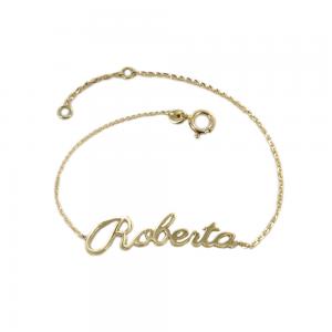 Bracciale da ragazza personalizzato con nome in oro giallo