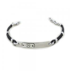 Bracciale da uomo Calcio argento e tessuto bracciale sport