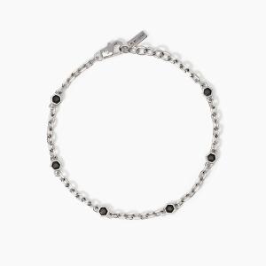 Bracciale da uomo con catena forzatina e zirconi City Square 534002