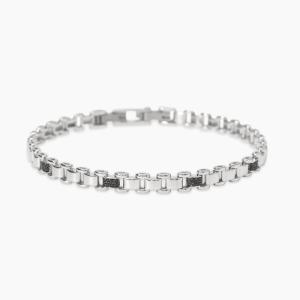 Bracciale da uomo con elementi e zirconi neri DON'T STOP 534083