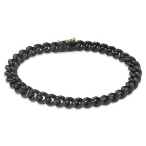 Bracciale da uomo groumette in Titanio nero con diamanti neri e oro 