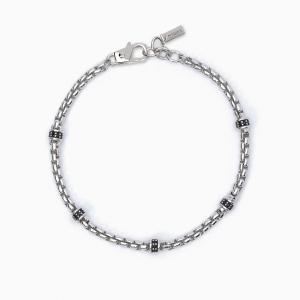 Bracciale da uomo in argento con inserti neri MONTECARLO 533626