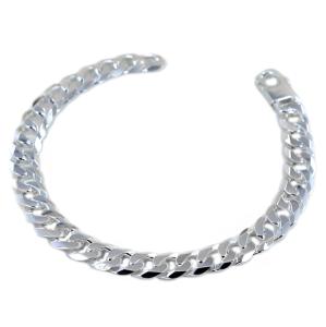 Bracciale da uomo in argento maglia groumette Large - gallery