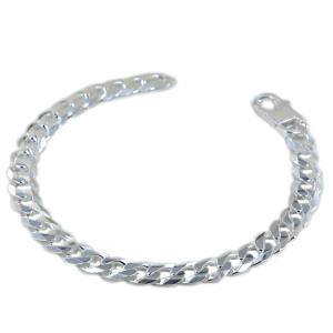 Bracciale da uomo in argento maglia groumette medium  - gallery