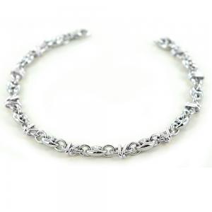 Bracciale da uomo in argento maglia marina alternata