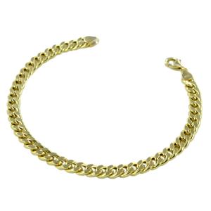 Bracciale da uomo in oro a maglia groumette squadrata 20.50 cm