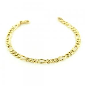 Bracciale da uomo in oro giallo a maglia groumette alternata - gallery