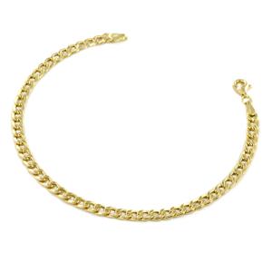 Bracciale da uomo in oro giallo a maglia groumette media 19 cm