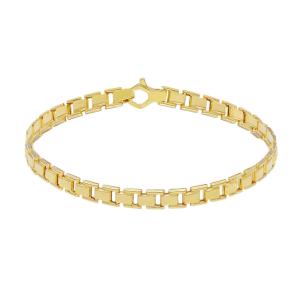 Bracciale da uomo in oro giallo a maglia quadrata 