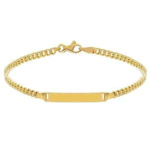 Bracciale da uomo in oro giallo con targhetta maglia groumette 18 cm MEDIUM - gallery