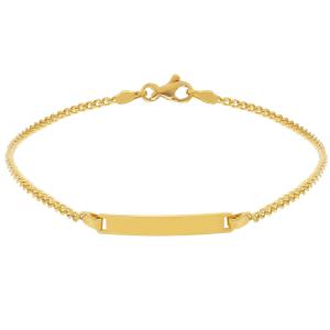 Bracciale da uomo in oro giallo con targhetta maglia groumette 18 cm SMALL - gallery