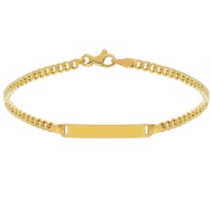 Bracciale da uomo in oro giallo con targhetta maglia groumette 21 cm SMALL