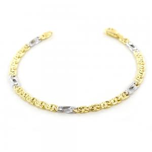 Bracciale da uomo in oro giallo e bianco occhio di pernice