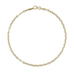 Bracciale da uomo maglia marina bicolore in oro giallo 19 cm
