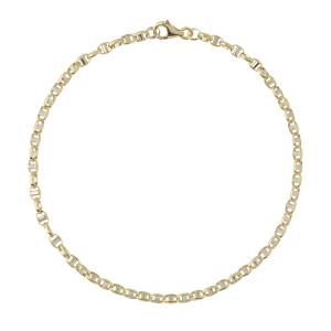 Bracciale da uomo maglia marina bicolore in oro giallo 19 cm