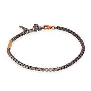 Bracciale da uomo maglia veneziana in Titanio Oro