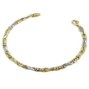 Bracciale da uomo medio in oro giallo e bianco occhio di pernice  - gallery