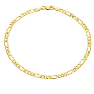 Bracciale da uomo sottile in oro 20.50 cm groumette alternata specchio