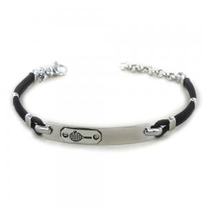 Bracciale da uomo Tennis argento e tessuto bracciale sport - gallery