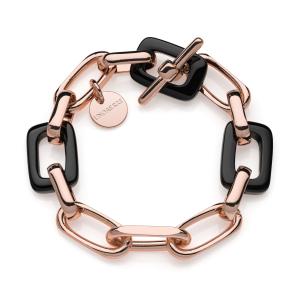 Bracciale di catena forzatina e onice nera - gallery