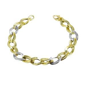 Bracciale Donna a catena in oro giallo e bianco - gallery