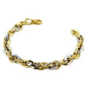 Bracciale Donna a catena in oro giallo e bianco - gallery