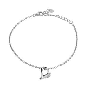 Bracciale donna gioielli Rebecca in Argento Cuore con polvere di diamanti SJLBAA77