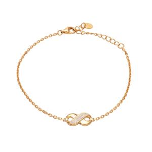 Bracciale donna gioielli Rebecca in Argento giallo Infinito con polvere di diamanti SJLBCO76