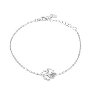 Bracciale donna gioielli Rebecca in Argento Quadrifoglio con Polvere di diamanti SJLBAA75