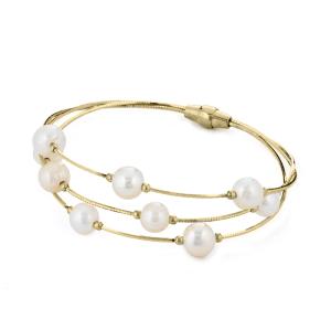 Bracciale Donna in Argento dorato con perle Marcello Pane 