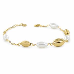 Bracciale Donna in Argento giallo perle flat collezione Bonton Marcello Pane - gallery