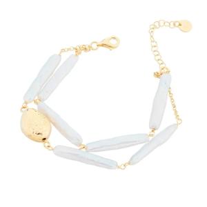 Bracciale Donna in Argento giallo perle flat collezione Bonton Marcello Pane