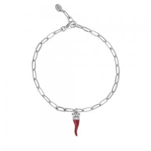 Bracciale Donna Mabina in Argento con cornetto rosso 