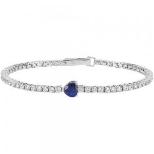 Bracciale donna Mabina in argento con Cuore Blu e zirconi 533441-M